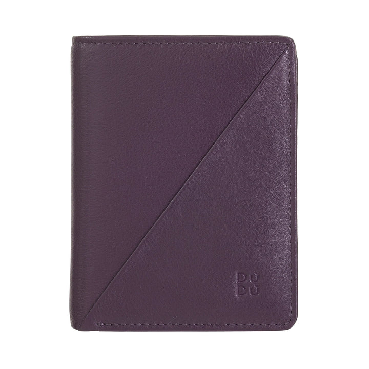 DUDU Portafoglio Donna Piccolo di Pelle Colorata Porta Carte e Tessere con Portamonete Zip e Bottone