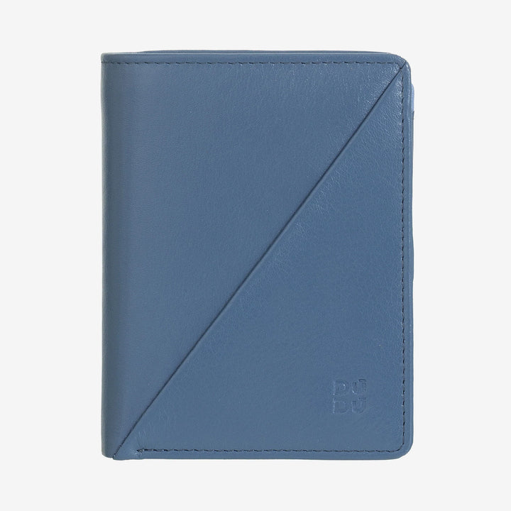 DUDU Portafoglio Donna Piccolo di Pelle Colorata Porta Carte e Tessere con Portamonete Zip e Bottone