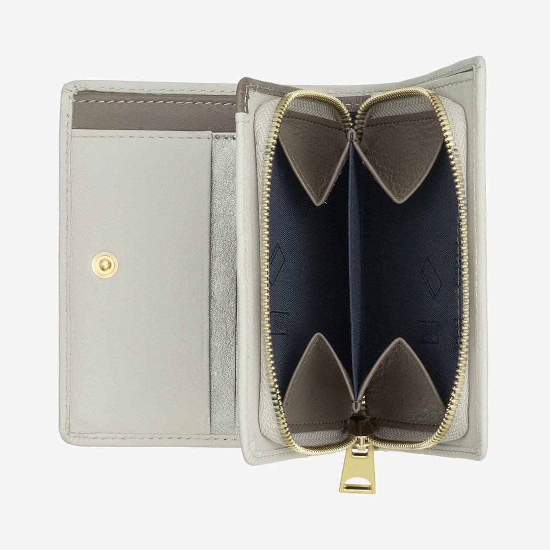 DUDU Portafoglio Donna Piccolo di Pelle Colorata Porta Carte e Tessere con Portamonete Zip e Bottone