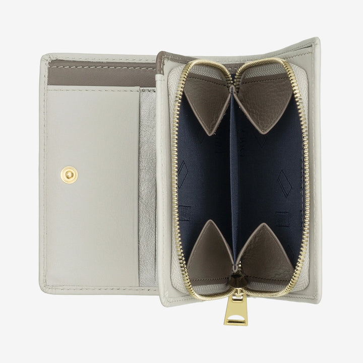 DUDU Portafoglio Donna Piccolo di Pelle Colorata Porta Carte e Tessere con Portamonete Zip e Bottone