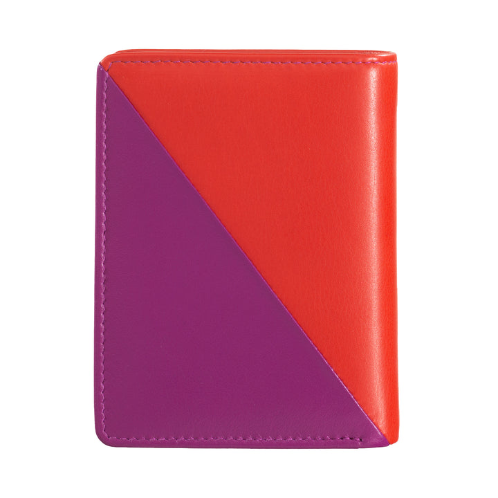 DUDU Portafoglio Donna Piccolo di Pelle Colorata Porta Carte e Tessere con Portamonete Zip e Bottone