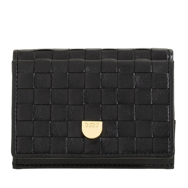 DUDU Portafoglio Piccolo Donna Intrecciato in Pelle con Portamonete - Portafogli in Pelle Intrecciata Porta Carte Compatto Elegante