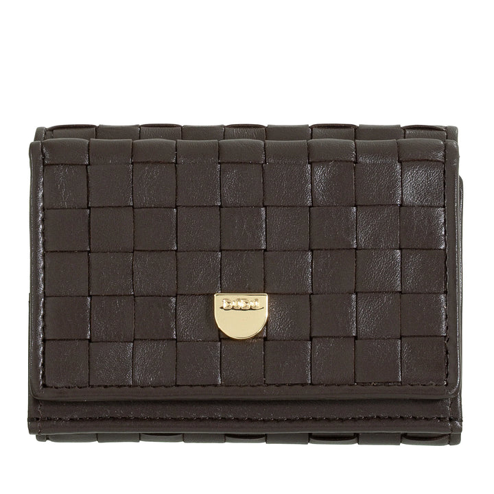 DUDU Portafoglio Piccolo Donna Intrecciato in Pelle con Portamonete - Portafogli in Pelle Intrecciata Porta Carte Compatto Elegante