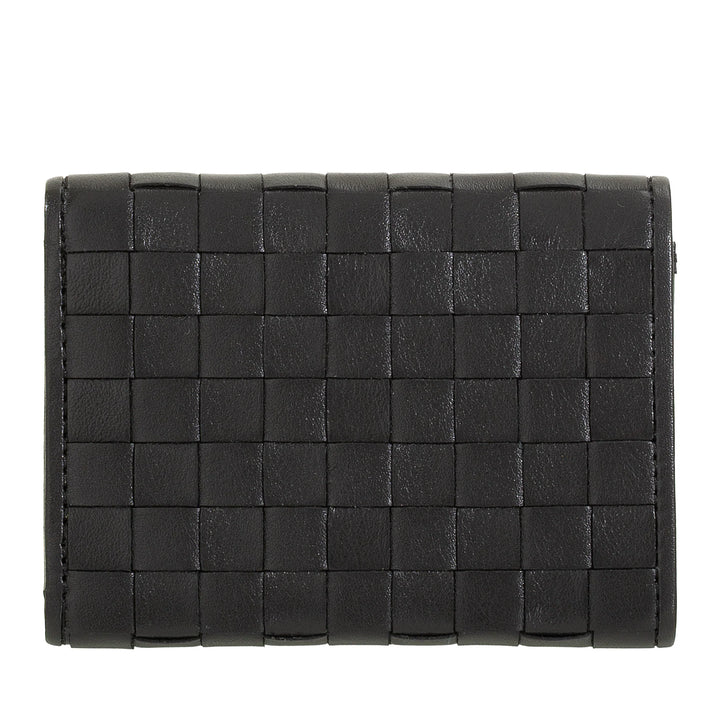 DUDU Portafoglio Piccolo Donna Intrecciato in Pelle con Portamonete - Portafogli in Pelle Intrecciata Porta Carte Compatto Elegante