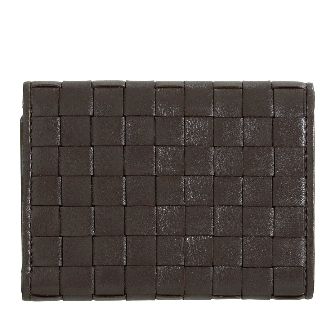 DUDU Portafoglio Piccolo Donna Intrecciato in Pelle con Portamonete - Portafogli in Pelle Intrecciata Porta Carte Compatto Elegante