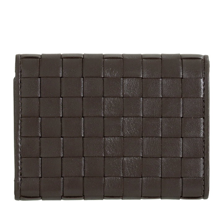 DUDU Portafoglio Piccolo Donna Intrecciato in Pelle con Portamonete - Portafogli in Pelle Intrecciata Porta Carte Compatto Elegante