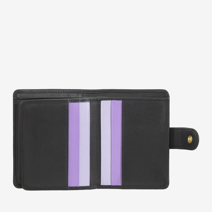 DUDU Portafoglio Donna in Pelle Vera Piccolo Portacarte in Pelle RFID con Cerniera Portamonete Banconote, Chiusura Esterna