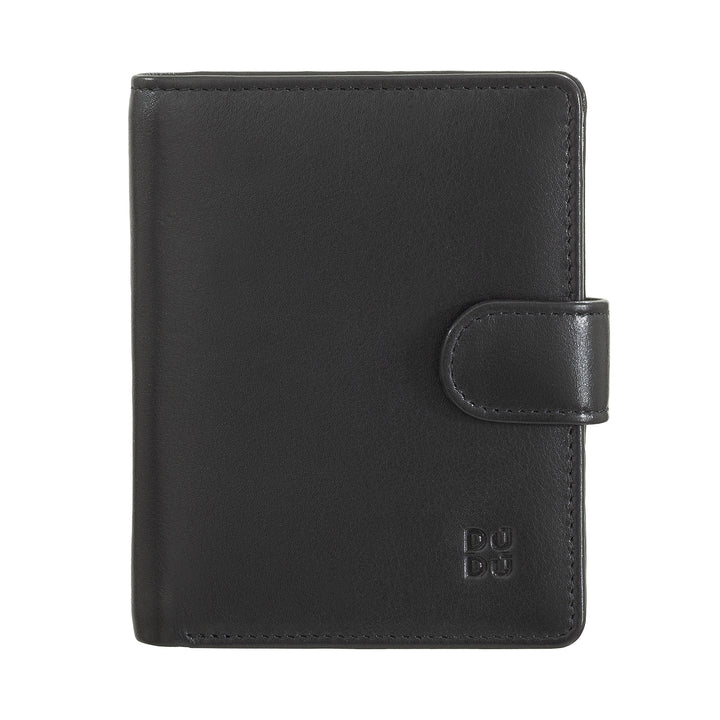 DUDU Portafoglio Donna in Pelle Vera Piccolo Portacarte in Pelle RFID con Cerniera Portamonete Banconote, Chiusura Esterna