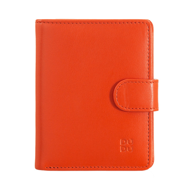 DUDU Portafoglio Donna in Pelle Vera Piccolo Portacarte in Pelle RFID con Cerniera Portamonete Banconote, Chiusura Esterna