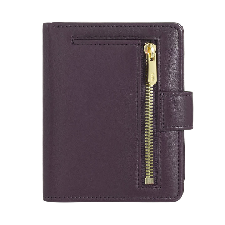 DUDU Portafoglio Donna in Pelle Vera Piccolo Portacarte in Pelle RFID con Cerniera Portamonete Banconote, Chiusura Esterna
