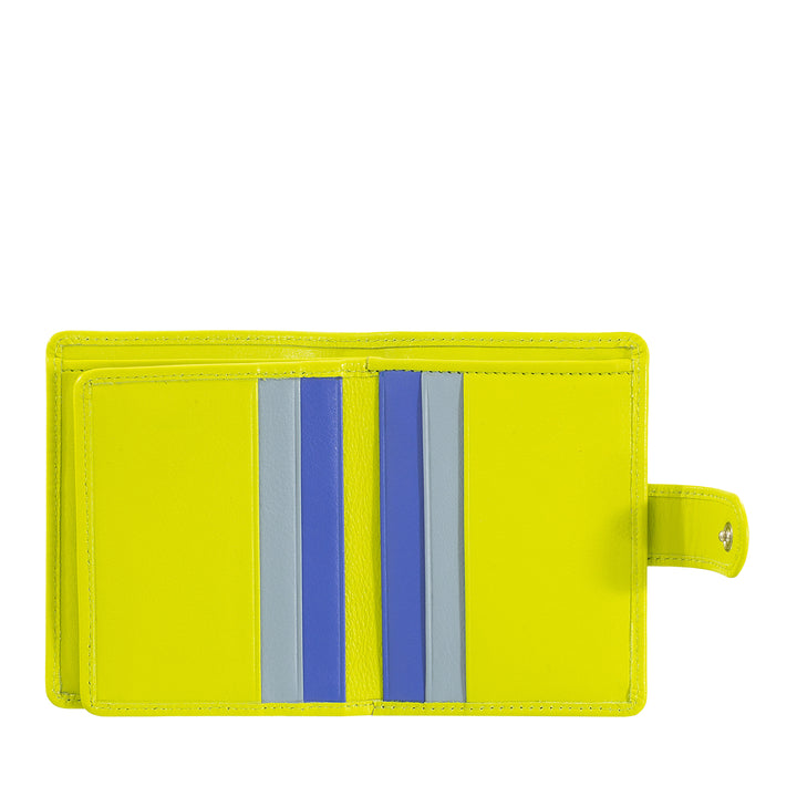 DUDU Portafoglio Donna in Pelle Vera Piccolo Portacarte in Pelle RFID con Cerniera Portamonete Banconote, Chiusura Esterna