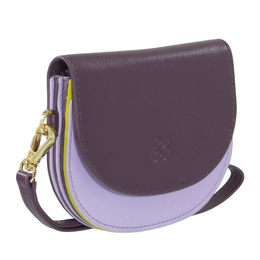 DUDU Portafoglio da Polso Donna in Pelle, Portafoglio Piccolo Colorato Portamonete Banconote Tessere con Laccetto