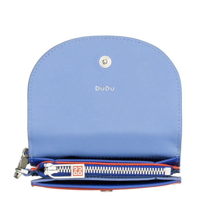 DUDU Portafoglio da Polso Donna in Pelle, Portafoglio Piccolo Colorato Portamonete Banconote Tessere con Laccetto