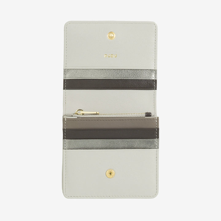 DUDU Portafoglio Donna Piccolo in Pelle Schermato RFID Colorato Ultra Compatto con Zip Interna e 8 Porta Carte Tessere
