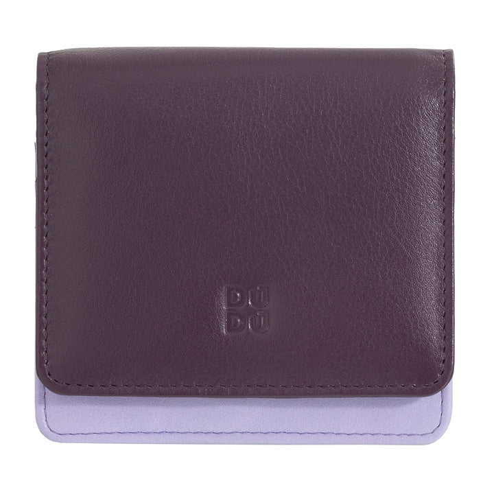 DUDU Portafoglio Donna Piccolo in Pelle Schermato RFID Colorato Ultra Compatto con Zip Interna e 8 Porta Carte Tessere
