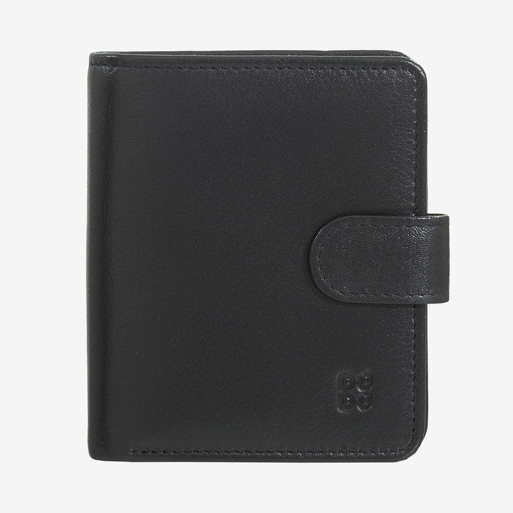 DUDU Portafoglio Piccolo Donna in Pelle con Portamonete a Cerniera, Portafoglio Compatto da Borsetta con Chiusura a Bottone, Porta Banconote, Porta Carte e Protezione RFID