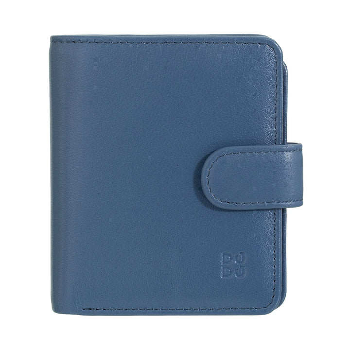 DUDU Portafoglio Piccolo Donna in Pelle con Portamonete a Cerniera, Portafoglio Compatto da Borsetta con Chiusura a Bottone, Porta Banconote, Porta Carte e Protezione RFID