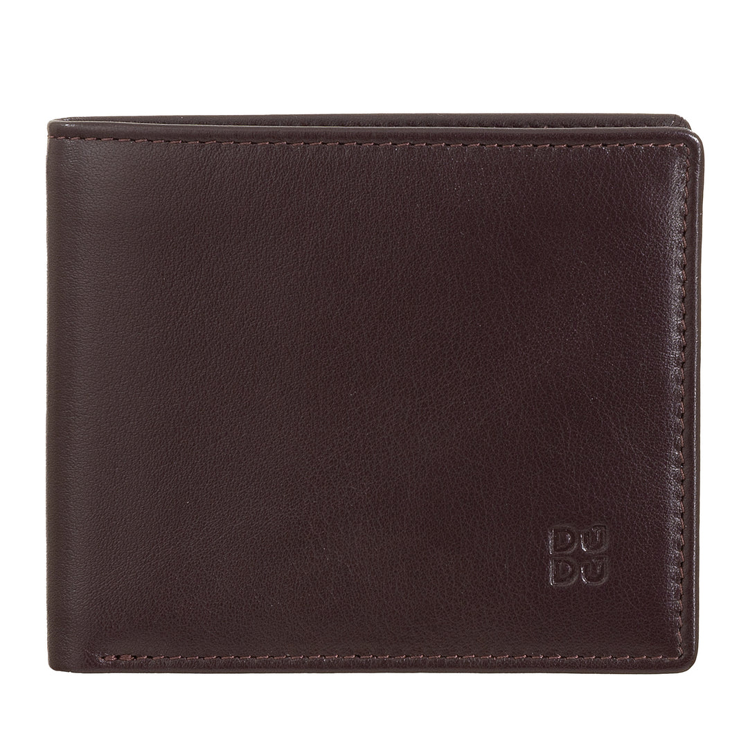 DUDU Kleine RFID-Herrenbrieftasche aus mehrfarbigem Leder mit Kartenhalter
