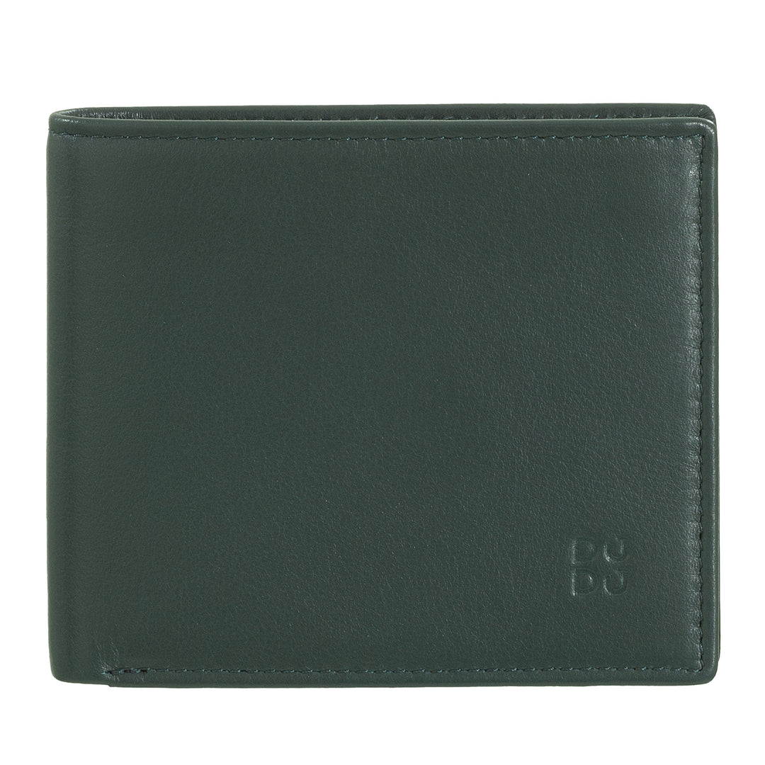 DUDU Kleine RFID-Herrenbrieftasche aus mehrfarbigem Leder mit Kartenhalter