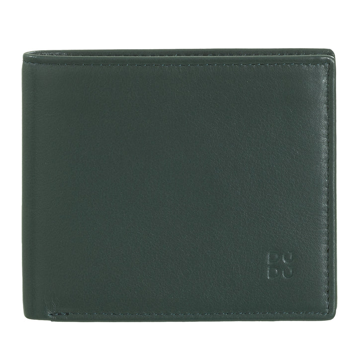DUDU Kleine RFID-Herrenbrieftasche aus mehrfarbigem Leder mit Kartenhalter