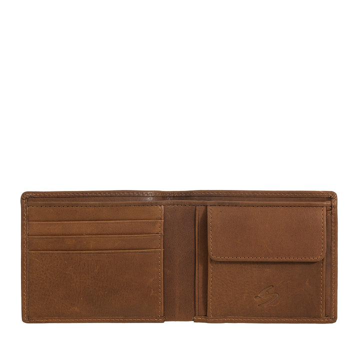 Nuvola Pelle Portafoglio Piccolo Uomo in Pelle con Portamonete – Compatto ed Elegante con Scomparti per Carte, Tessere e Banconote, Design Slim
