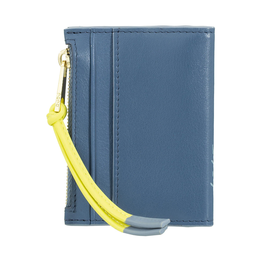 DUDU Portafoglio Porta Carte Donna in Pelle Piccolo - Portacarte Compatto Slim con Zip per Monete, Scomparti per Tessere, Documenti, Adatto a Borse Piccole