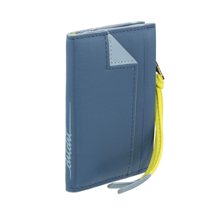 DUDU Portafoglio Porta Carte Donna in Pelle Piccolo - Portacarte Compatto Slim con Zip per Monete, Scomparti per Tessere, Documenti, Adatto a Borse Piccole