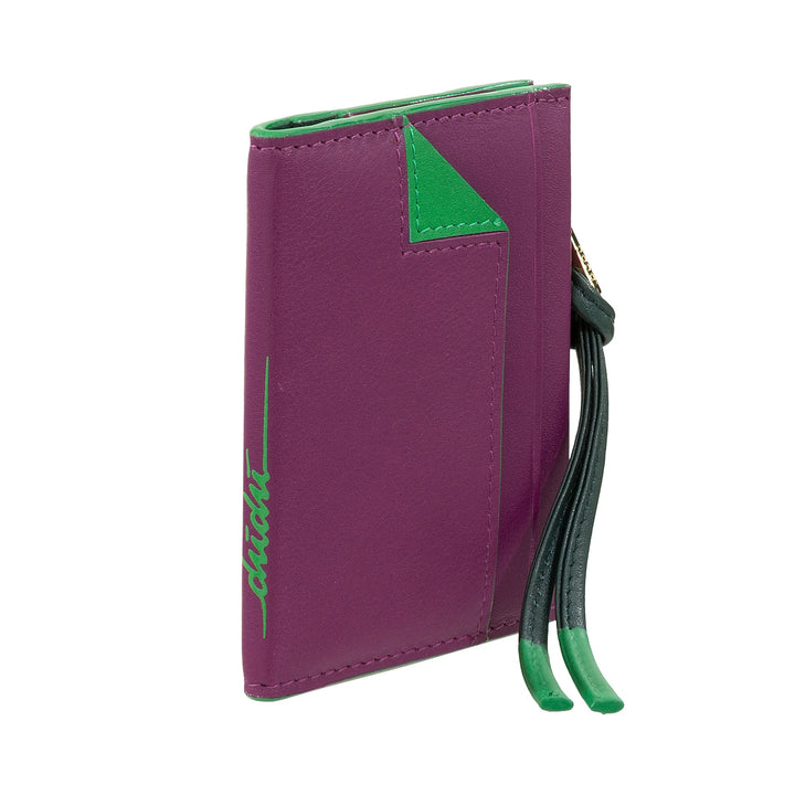 DUDU Portafoglio Porta Carte Donna in Pelle Piccolo - Portacarte Compatto Slim con Zip per Monete, Scomparti per Tessere, Documenti, Adatto a Borse Piccole