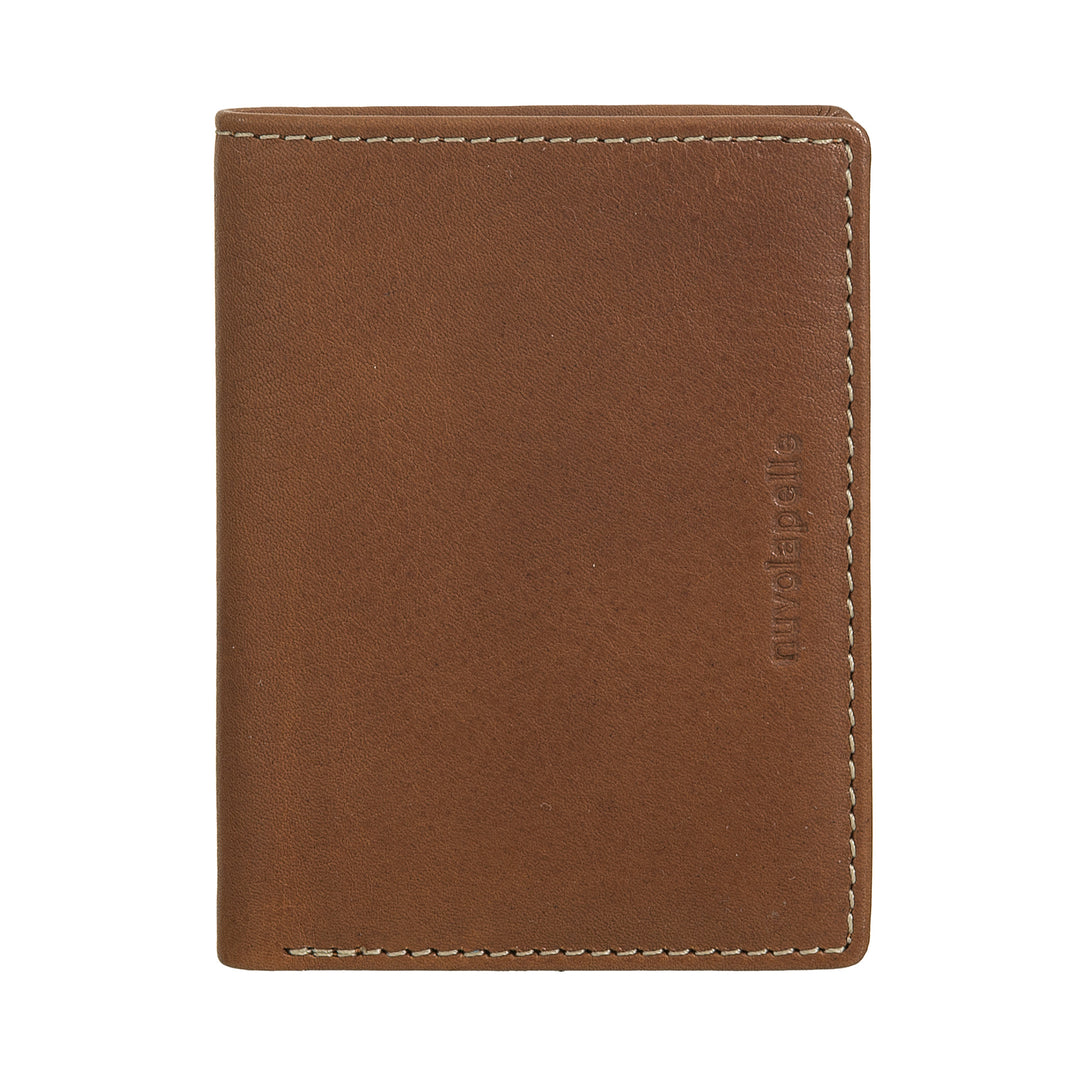 Nuvola Pelle Portafoglio Piccolo da Uomo in Pelle – Compatto ed Elegante Portacarte, Tasche per Documenti e Banconote, Design Slim Tascabile