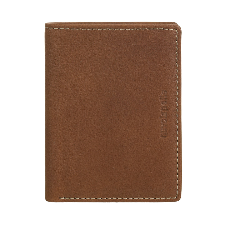 Nuvola Pelle Portafoglio Piccolo da Uomo in Pelle – Compatto ed Elegante Portacarte, Tasche per Documenti e Banconote, Design Slim Tascabile