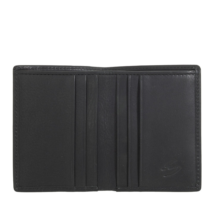 Nuvola Pelle Portafoglio Piccolo da Uomo in Pelle – Compatto ed Elegante Portacarte, Tasche per Documenti e Banconote, Design Slim Tascabile