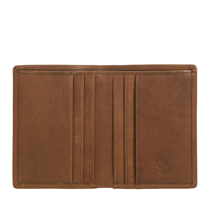 Nuvola Pelle Portafoglio Piccolo da Uomo in Pelle – Compatto ed Elegante Portacarte, Tasche per Documenti e Banconote, Design Slim Tascabile
