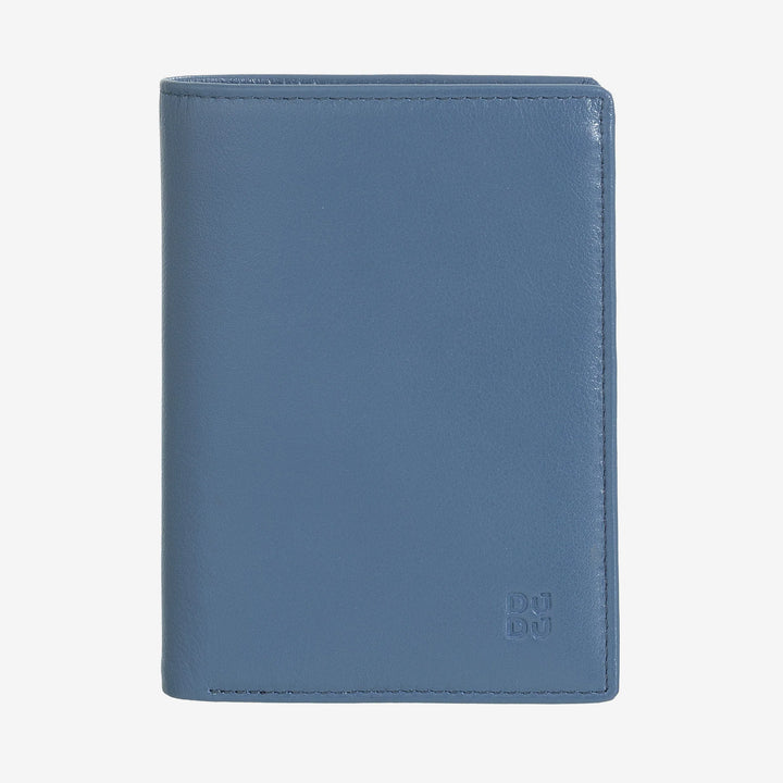 DUDU Portafoglio da uomo a libro RFID in pelle multicolore con lampo