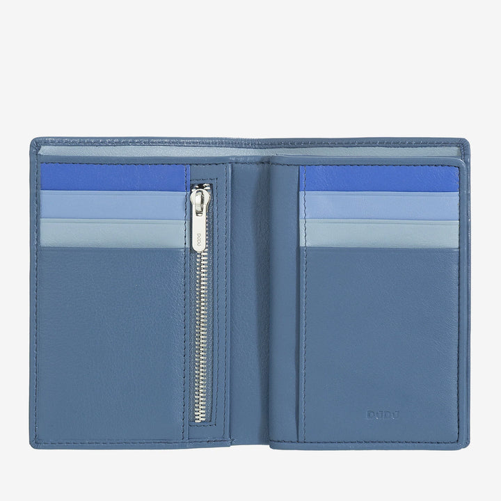 DUDU Portafoglio da uomo a libro RFID in pelle multicolore con lampo