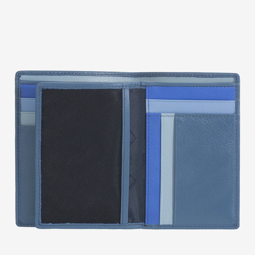 DUDU Portafoglio da uomo a libro RFID in pelle multicolore con lampo