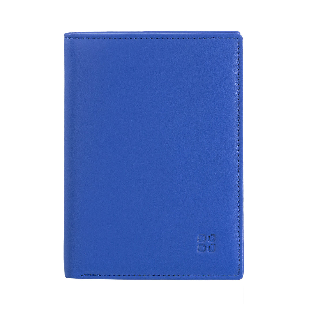 DUDU Portafoglio da uomo a libro RFID in pelle multicolore con lampo