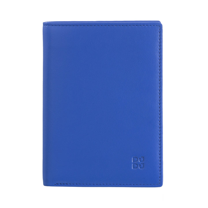 DUDU Portafoglio da uomo a libro RFID in pelle multicolore con lampo