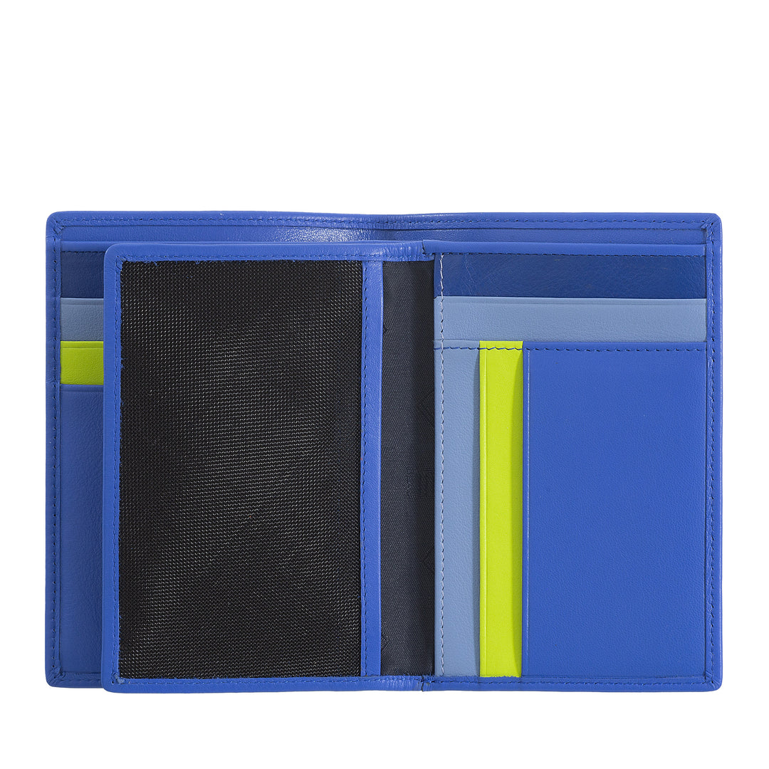 DUDU Portafoglio da uomo a libro RFID in pelle multicolore con lampo