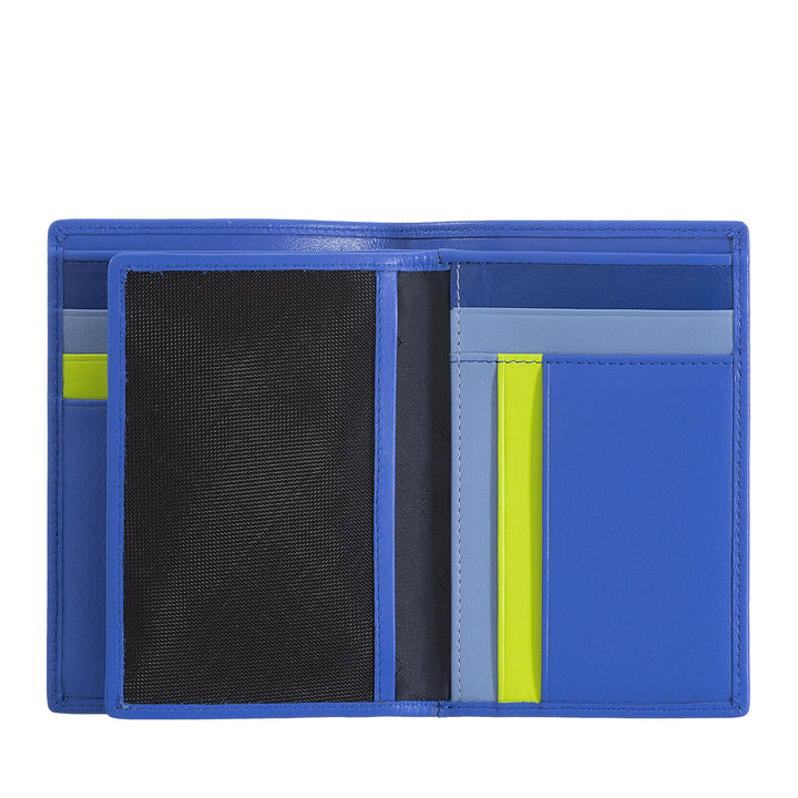 DUDU Portafoglio da uomo a libro RFID in pelle multicolore con lampo