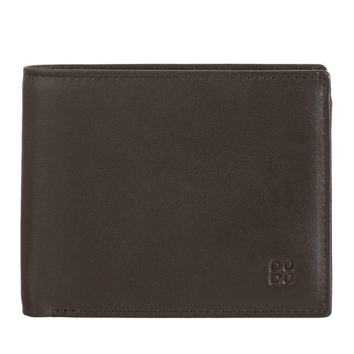 DUDU Portafoglio multicolore in pelle classico da uomo RFID firmato