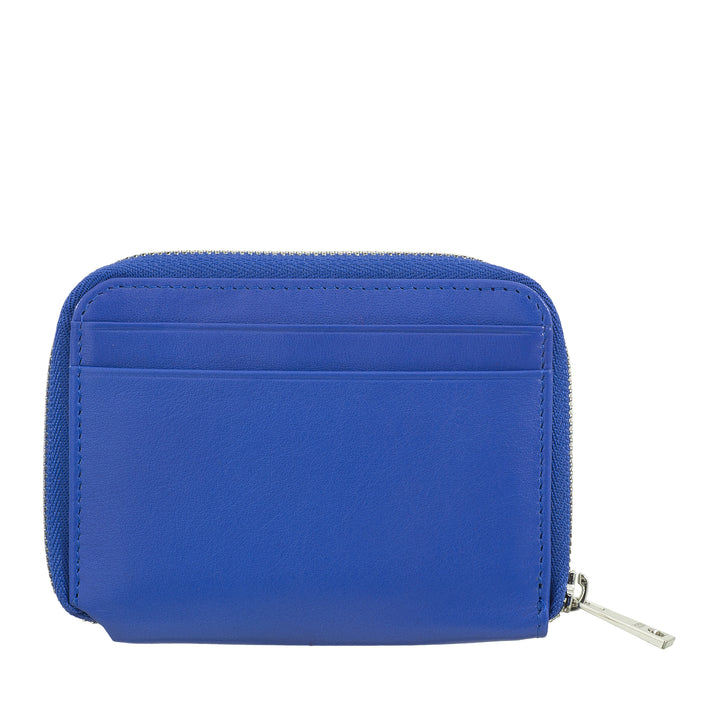 DUDU Portafoglio Uomo Piccolo Pelle Morbida con Zip, Portafoglio Mini Ultra Compatto con Cerniera, Porta Banconote, Porta Carte e Tessere