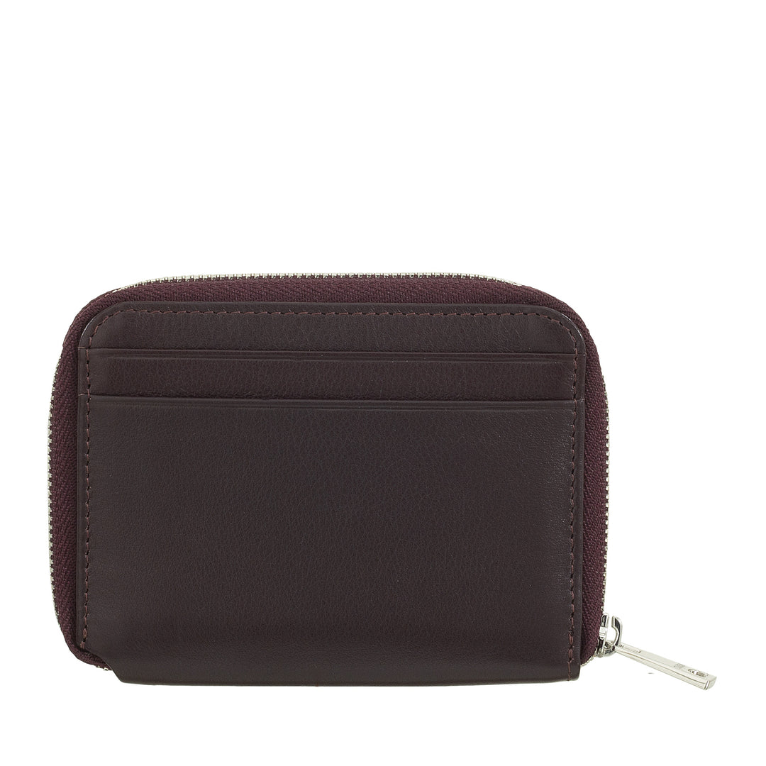 DUDU Portafoglio Uomo Piccolo Pelle Morbida con Zip, Portafoglio Mini Ultra Compatto con Cerniera, Porta Banconote, Porta Carte e Tessere