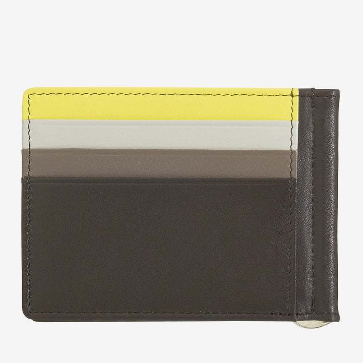 DUDU Portafoglio Uomo con Fermasoldi in Pelle Porta Carte di Credito Clip Banconote Sottile Porta Tessere