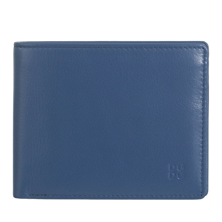 DUDU Portafoglio uomo RFID in pelle Nappa colorato con portamonete e porta carte