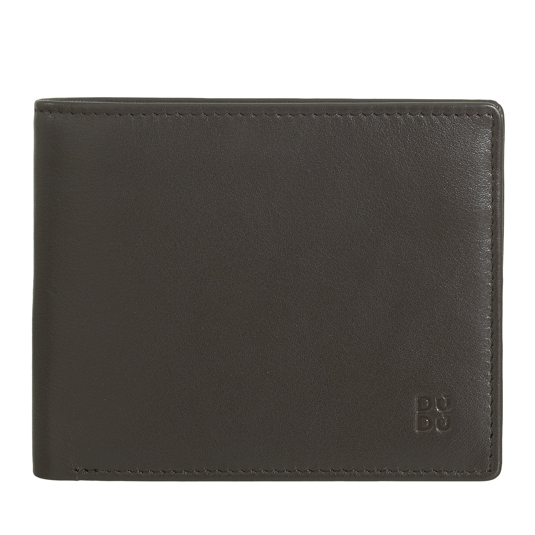 DUDU Portafoglio uomo RFID in pelle Nappa colorato con portamonete e porta carte