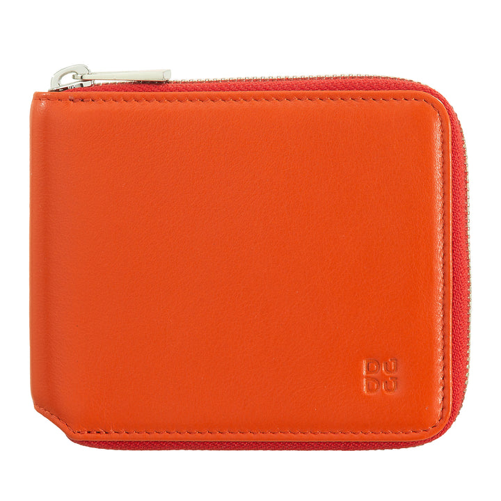DUDU Portafoglio Uomo RFID in Pelle Portamonete con Cerniera Zip Esterna Piccolo con 6 Slot Carte