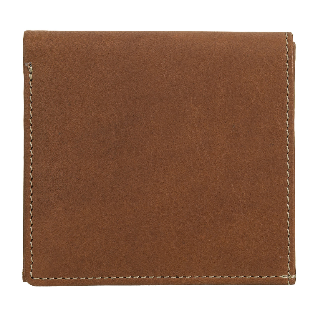 Nuvola Pelle Portafoglio Uomo Pelle con Portamonete a Pozzetto – Portafoglio Compatto in Vera Pelle con Porta Carte, Banconote e Bottone di Chiusura – Design Classico e Funzionale