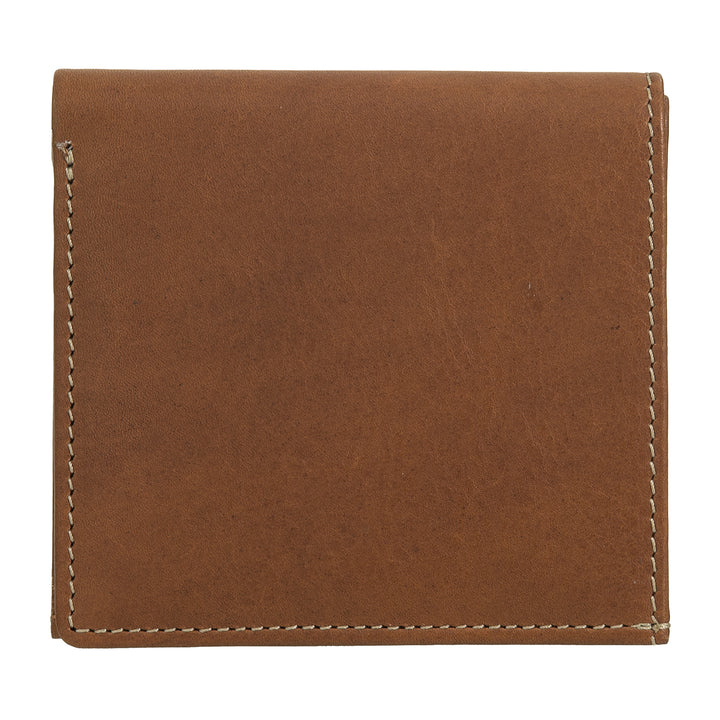 Nuvola Pelle Portafoglio Uomo Pelle con Portamonete a Pozzetto – Portafoglio Compatto in Vera Pelle con Porta Carte, Banconote e Bottone di Chiusura – Design Classico e Funzionale