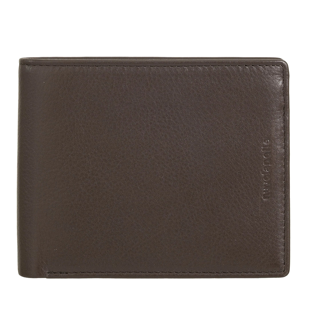 Nuvola Pelle Portafoglio Uomo Classico in Pelle con Portamonete, Portafogli in Vera Pelle Porta Carte di Credito, Porta Documenti e Banconote