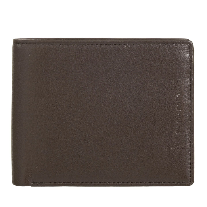 Nuvola Pelle Portafoglio Uomo Classico in Pelle con Portamonete, Portafogli in Vera Pelle Porta Carte di Credito, Porta Documenti e Banconote